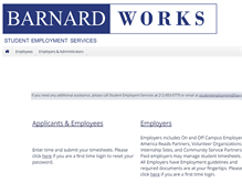 Tablet Screenshot of barnard.studentemployment.ngwebsolutions.com